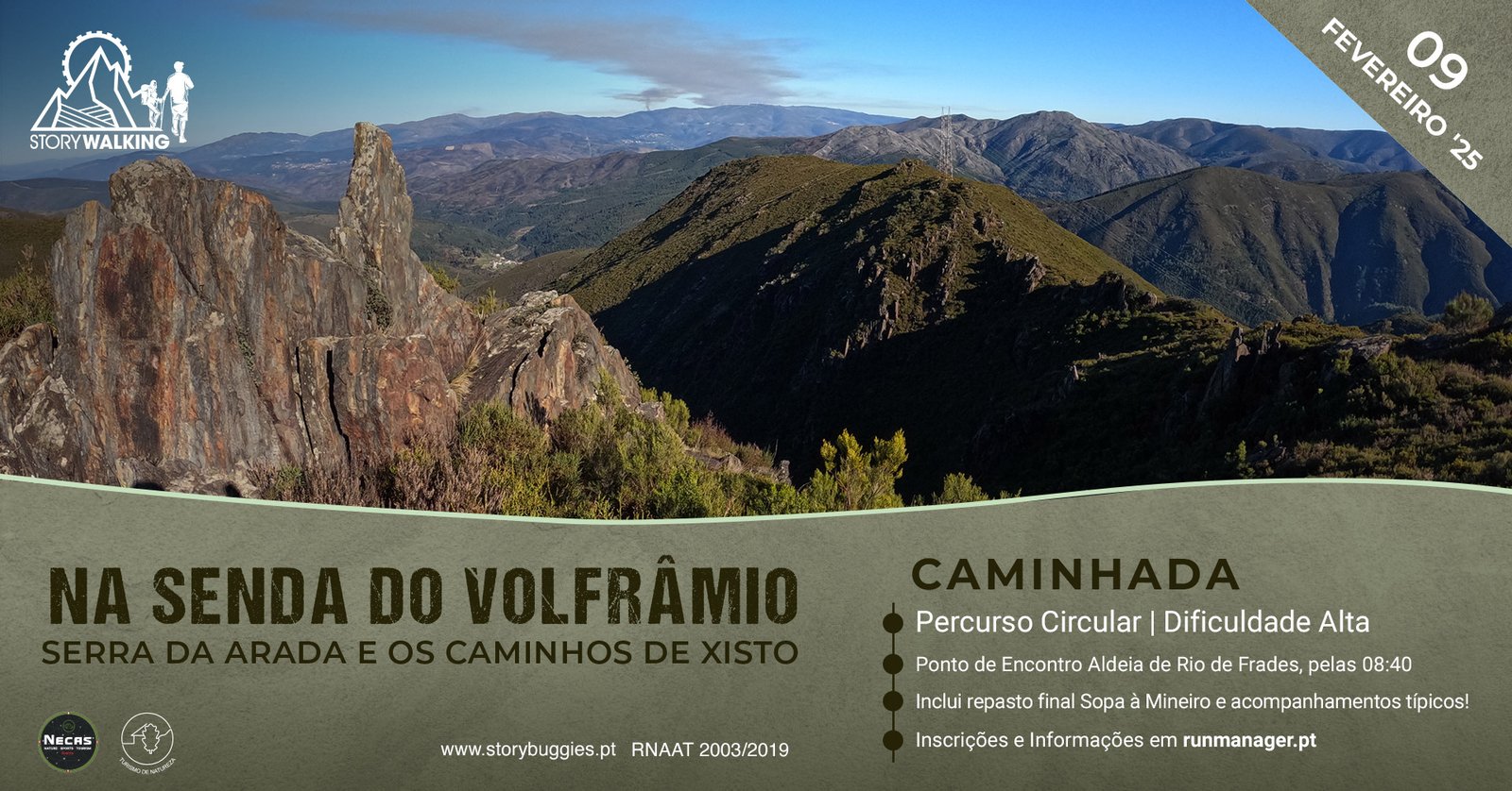 Caminhada – Na senda do VolfrâmioSerra da Arada e os caminhos de Xisto